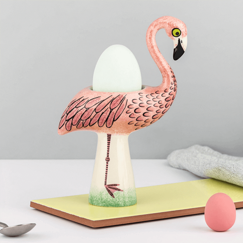 Hannah Turner Handmade Ceramic Flamingo Egg Cup